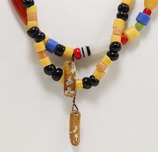 (2) POLYCHROME BEADED NECKLACES, PHILIPPINES