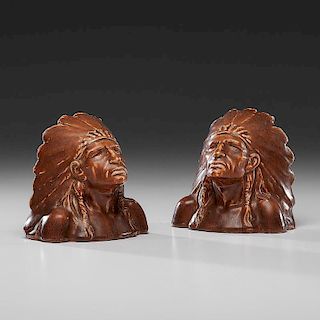 Rookwood Pottery American Indian Bookends