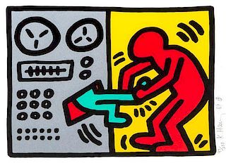 Keith Haring, (American, 1958-1990), Untitled, Plate I (from Pop Shop III), 1989