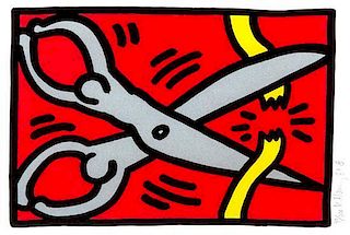 Keith Haring, (American, 1958-1990), Untitled, Plate III (from Pop Shop III), 1989