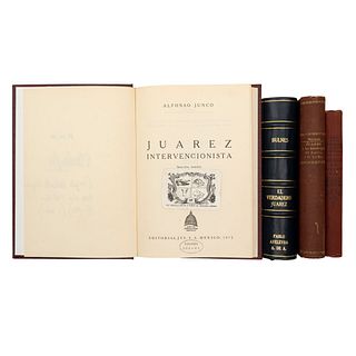 Colección de Libros Sobre Juárez, la Reforma y la Intervención Francesa. México, 1904, 1905, 1972. Piezas: 4.