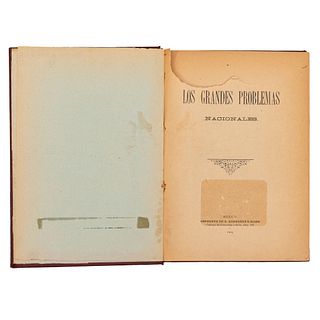 Molina Enríquez, Andrés. Los Grandes Problemas Nacionales. México: Imprenta de A. Carranza e Hijos, 1909. 4o. marquill...