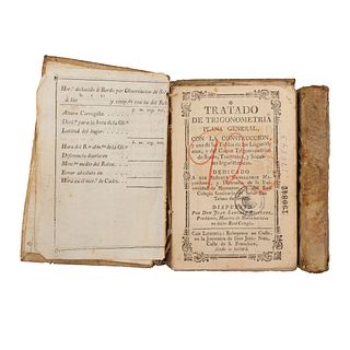 Sanchez R., Juan / Losada, Juan C. Tratados de Trigonometría / Breves Tratados de Esfera . Madrid, 1793/ 1833. 4 obras en 2 vols. Pzs:2