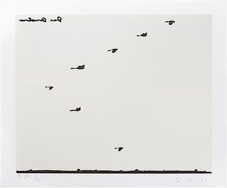 Joe Andoe, (American, b. 1955), Untitled (Flying Geese), 1951 (three works)