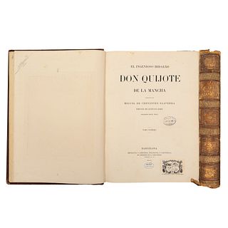 Cervantes Saavedra, Miguel de. El Ingenioso Hidalgo Don Quijote de la Mancha. Barcelona: Imprenta y Librería Religiosa y...