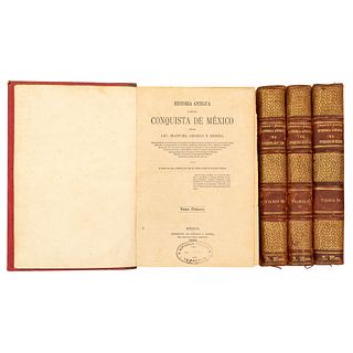 Orozco y Berra, Manuel. Historia Antigua y de la Conquista de México. México: Tipografía de Gonzalo A. Esteva, 1880. Piezas: 4.