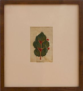 COPTIC TEXTILE FRAGMENT WITH A TREE-SHAPED LEAF