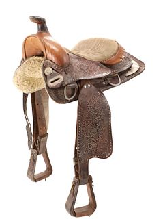 Buffalo Western Tooled Cheyenne Roll Saddle