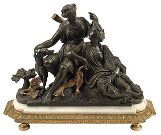 GILT & PATINATED BRONZE CLASSICAL STYLE SCULPTURE