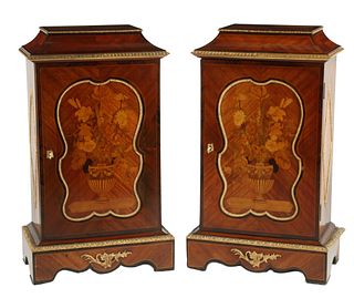 (2) ORMOLU-MOUNTED MARQUETRY CABINETS