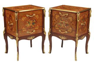 2) REGENCE STYLE ORMOLU-MOUNTED MARQUETRY CABINETS
