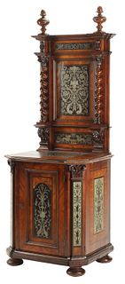 CONTINENTAL PEWTER-INLAID CABINET