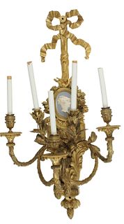 LOUIS XVI STYLE ORMOLU & BISCUIT CAMEO 5-LT SCONCE