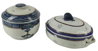 (2) CHINESE EXPORT PORCELAIN TUREENS & COVERS