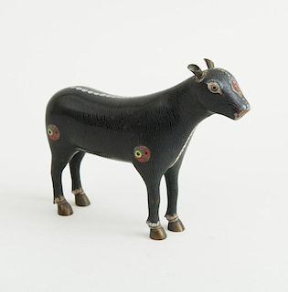 CHINESE BLACK-GROUND CLOISONNÉ FIGURE OF A HORSE