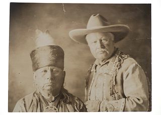 C. 1925 Pawnee Bill & Chief Bacon Rind Osage Photo