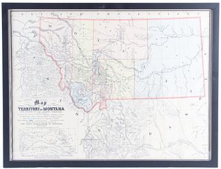 Rare 1865 Montana Territory Map by W.W. de Lacy