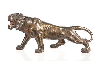 Japanese Meiji Period Striking Bronze Tiger