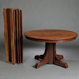 Gustav Stickley Arts & Crafts Pedestal-base Dining Table