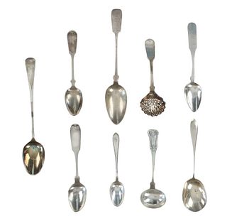 1840-1910s Large Sterling Spoon Collection (9)