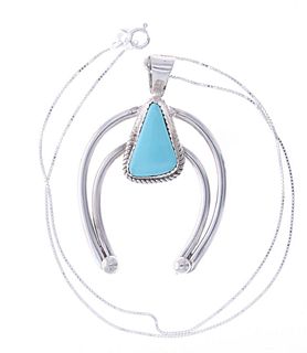 Navajo Herbert Tsosie Silver Turquoise Necklace