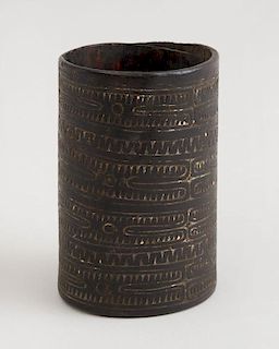 PAPUA NEW GUINEA INCISED CURLED BARK CYLINDER