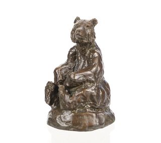 Bob Scriver (1914-1999) Sitting Bear Bronze c 1991
