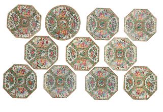 Circa 1860-1889 Chinese Rose Medallion Plates
