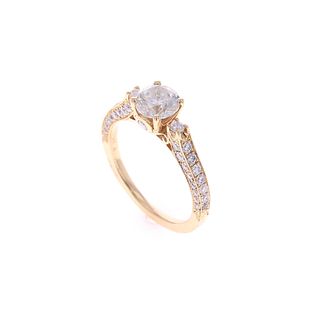 Art Deco Cathedral Diamond & 14k Gold Ring