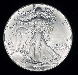 First Year 1986 American Silver Eagle MS69