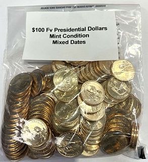 Mixed Dates $100 FV Mixed Presidential Dollars Mint Condition 