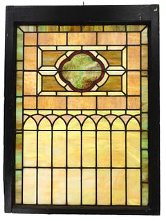 19th C. Montana Stained Leaded Glass Window