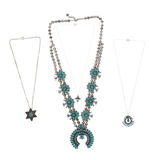Turquoise and Puebloan Vintage style Necklaces