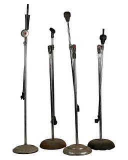 Lot of 4 Vintage Atlas Sound Mic Microphone Stands
