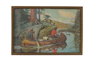 Philip Goodwin (1881-1935) Print "In The Canoe"
