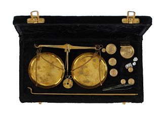 1940-50s Portable Brass Jewelry Scale