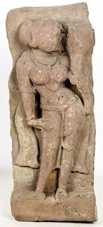 Antique Indian Carved Sandstone Parvati Stele