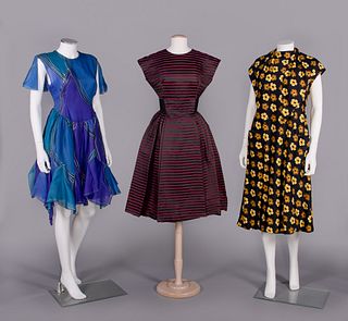 THREE PAULINE TRIGERE PARTY & DAY DRESSES, USA, LATE 1950s-1960s