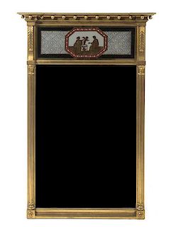 An American Giltwood Pier Mirror, Height 47 1/4 x width 31 1/4 inches.