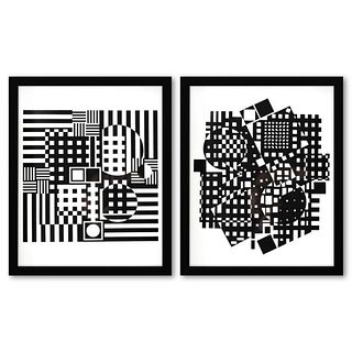 Victor Vasarely (1908-1997), "Torke-UY et Jerusa de la serie Croises (Diptych)" Framed 1973 Heliogravure Prints with Letter of Authenticity