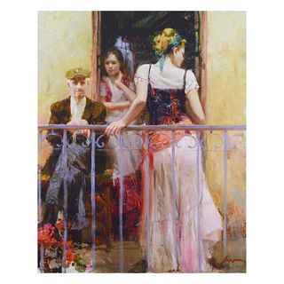 Pino (1939-2010), "Family Time" Limited Edition Artist-Embellished Giclee on Canvas. Numbered and Hand Signed with Certificate of Authenticity.