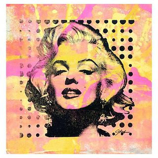 Gail Rodgers, "Marilyn Monroe" One-of-a-Kind Hand Pulled Silkscreen on Canvas, Hand Signed with Letter of Authenticity