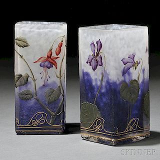 Two Daum Nancy Art Glass Vases