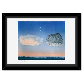 Rene Magritte 1898-1967 (After), "La Bataille de l'Argonne" Framed Limited Edition Lithograph, Estate Signed and Numbered 47/300 with Certificate of A