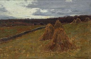 Charles Warren Eaton (1857-1937) Haystacks Painting c1910