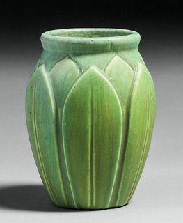 Roseville Early Velmoss Matte Green Vase c1910s