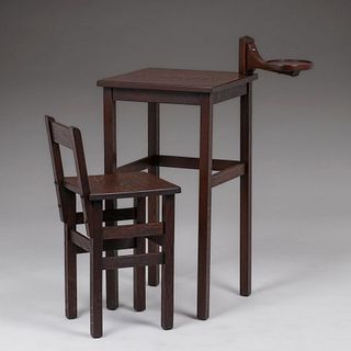 Stickley Brothers Telephone Table & Chair c1910