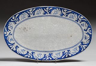 Dedham Pottery Oval-Shaped Rabbit Platter c1910s