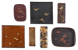 Seven Pieces of Japanese Lacquerware