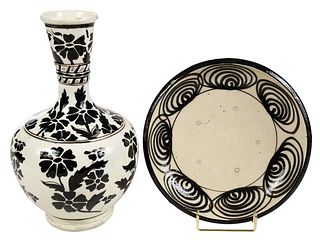 Two Asian Pottery Table Objects